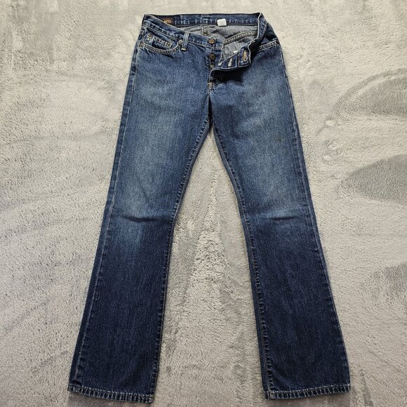 Y2K Abercrombie & Fitch Frayed Flare 432-5J Jeans Sz 26x32 BootCut Distress USA - Picture 1 of 15
